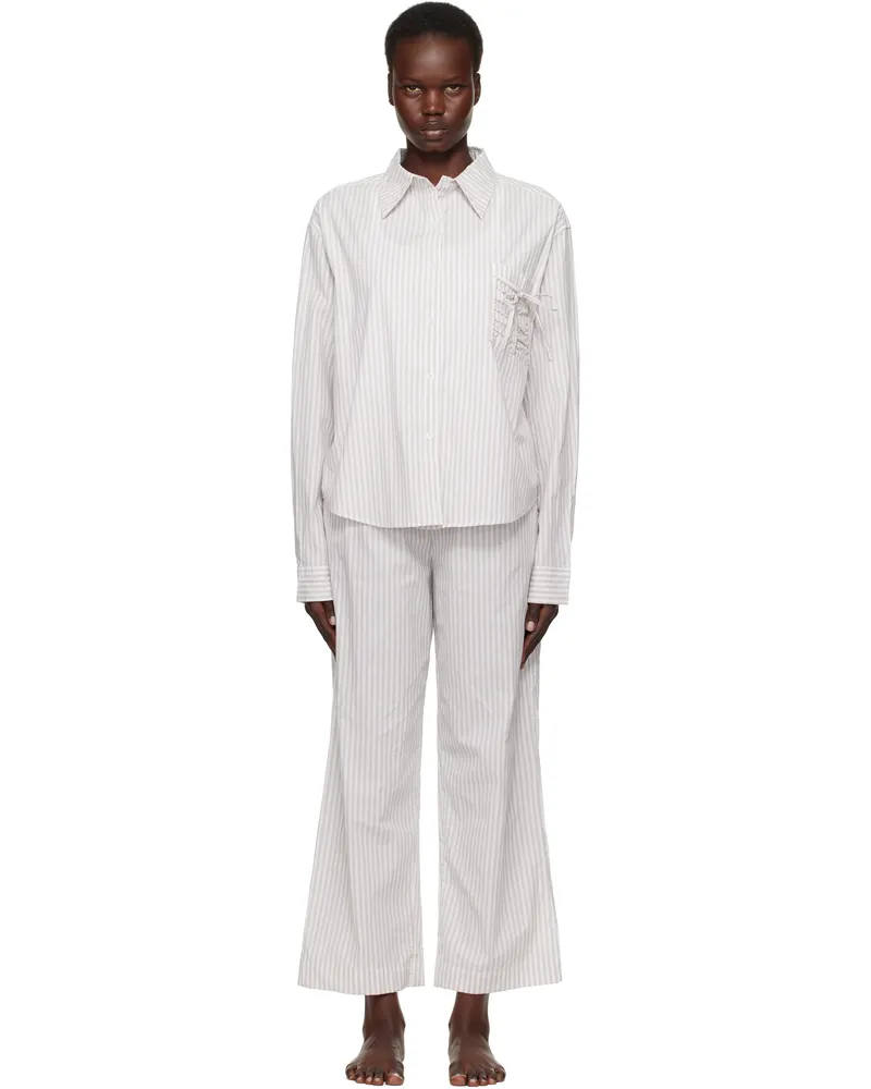 Deiji Studios White Pocket Pyjama Set Lake