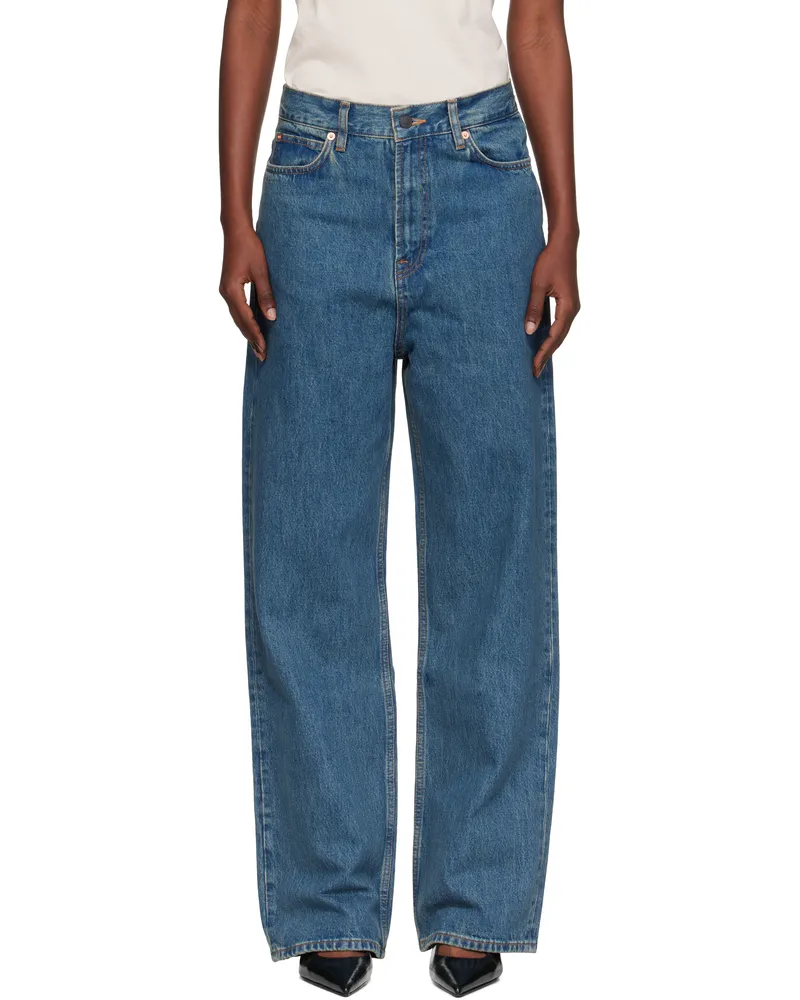 WARDROBE.NYC Blue Low-Rise Jeans Indigo