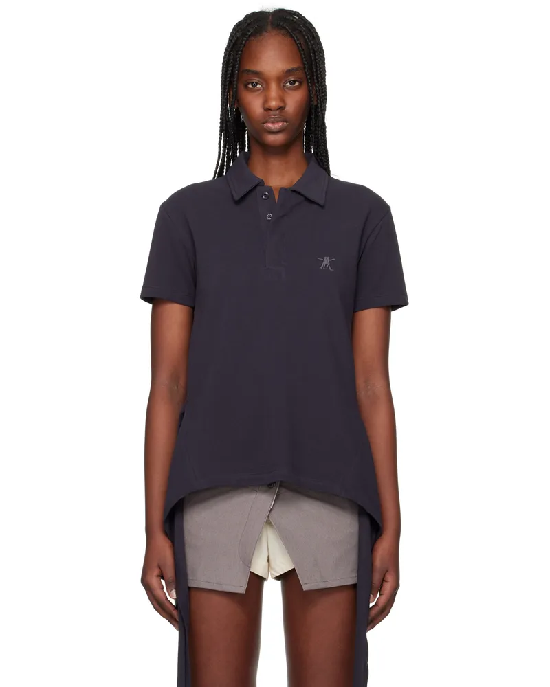 OPEN YY Gray Trim Polo Charcoal