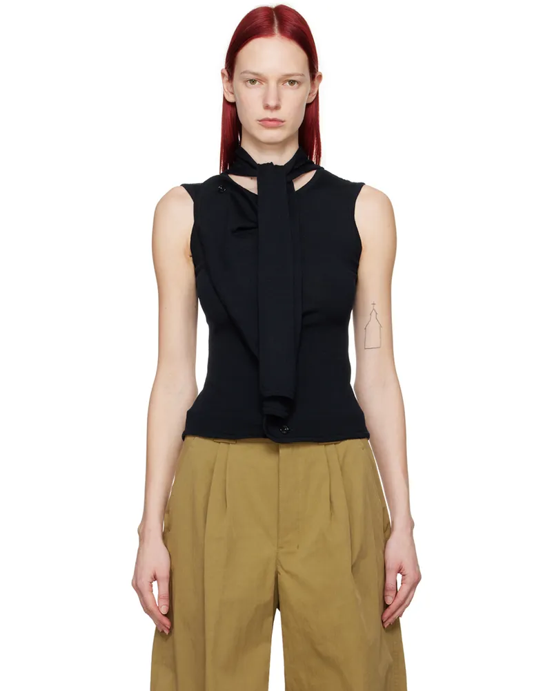 Christophe Lemaire Navy Asymmetrical Cardigan Bl791
