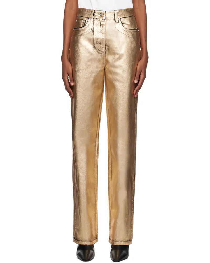 Ferragamo Gold Coated Jeans 003
