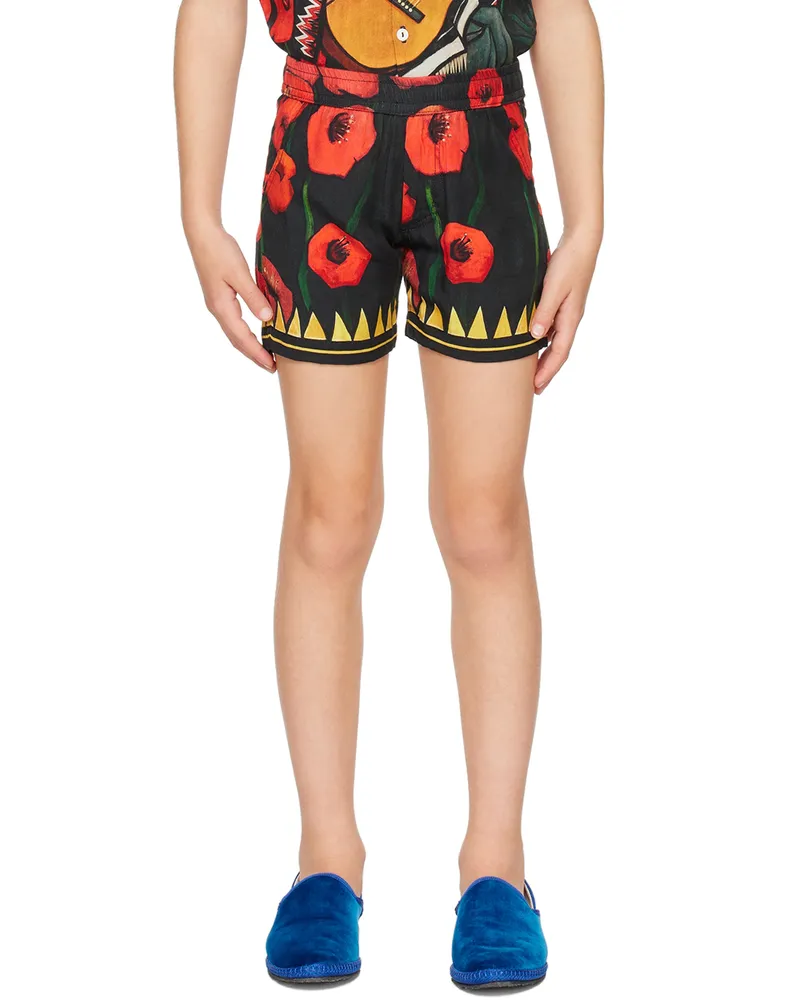 ENDLESS JOY Kids Black Vargas Board Shorts Multi