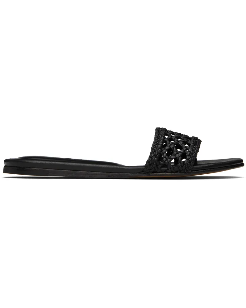 Le Monde Béryl Black Woven Pool Slides Black