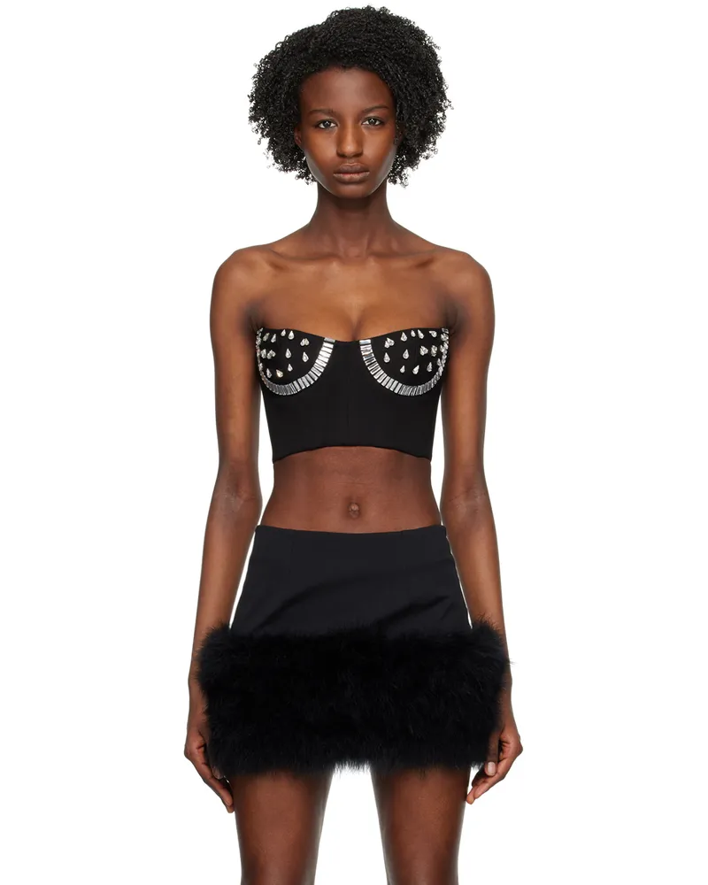 Area Black Crystal Watermelon Cup Bustier Black
