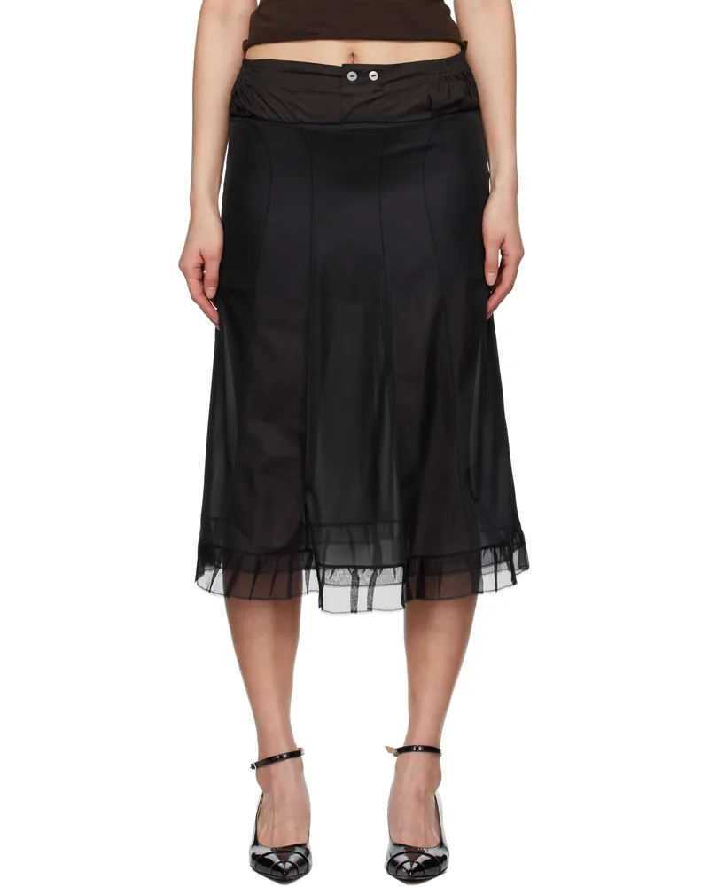 Maison Margiela Black & Brown 'Anonymity of the lining' Midi Skirt 900
