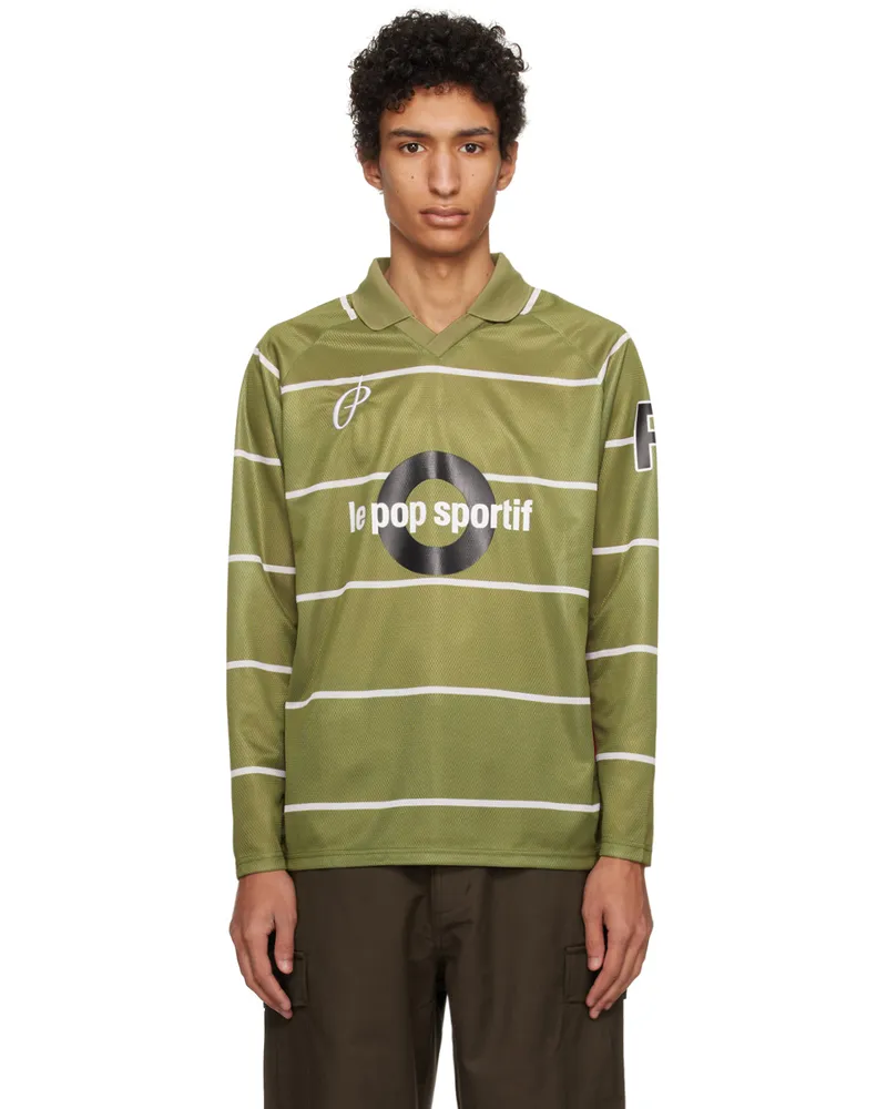 Pop Trading Company Green 'Sportif' Polo Loden
