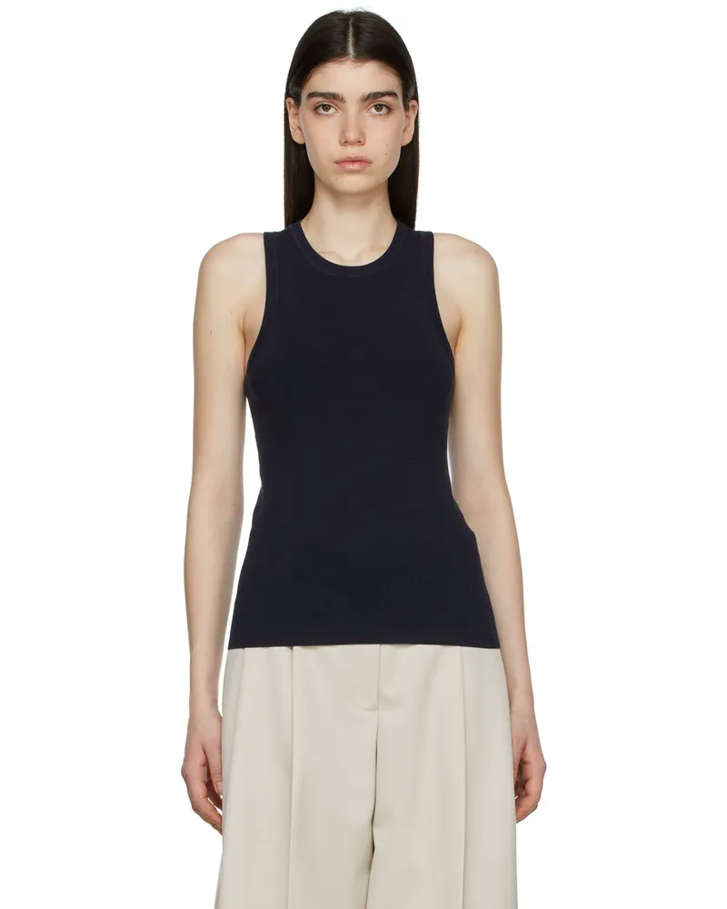 3.1 phillip lim Navy Cotton Tank Top Mi401-midnight
