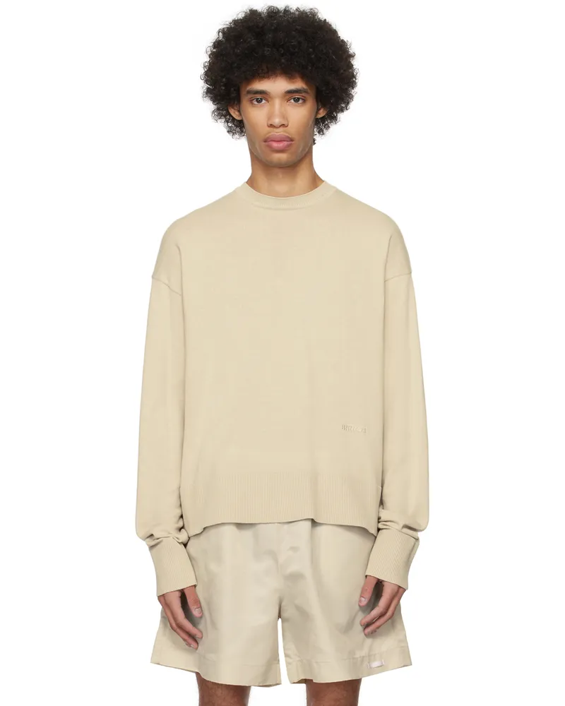 Birrot Beige Embroidered Sweatshirt Smkoe