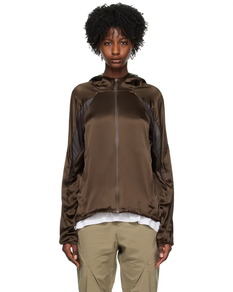 Post Archive Faction Brown Paneled Jacket Brown