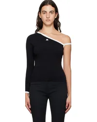 Courrèges Black Asymmetric T-Shirt Black