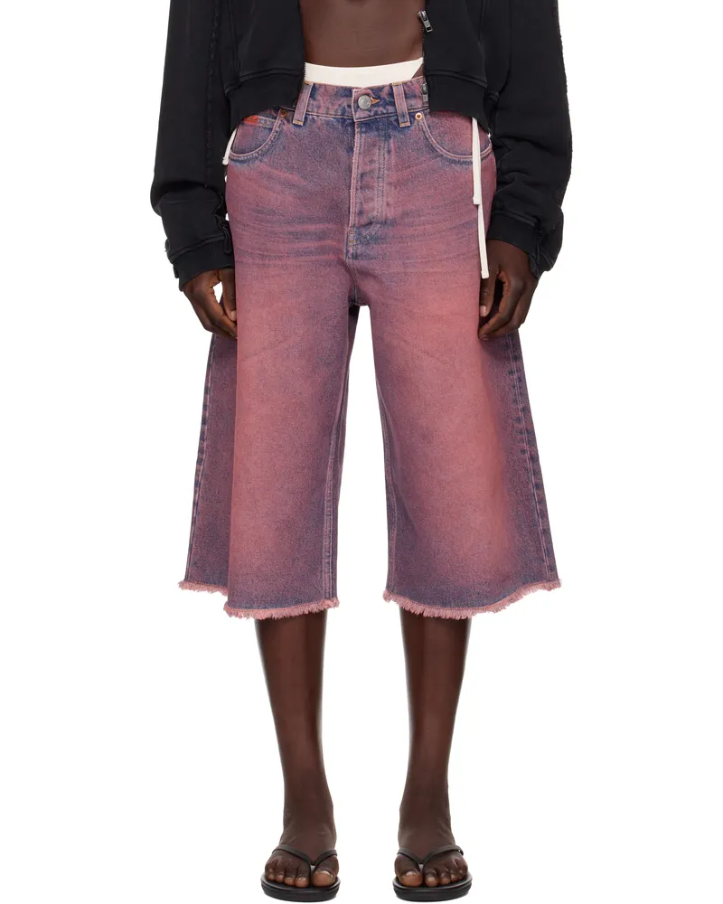 Martine Rose SSENSE Exclusive Pink Faded Denim Shorts Pnk