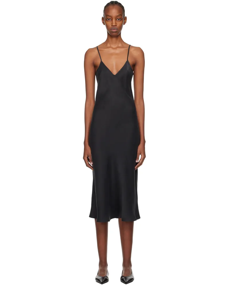 Silk Laundry Black 90's Midi Dress Black