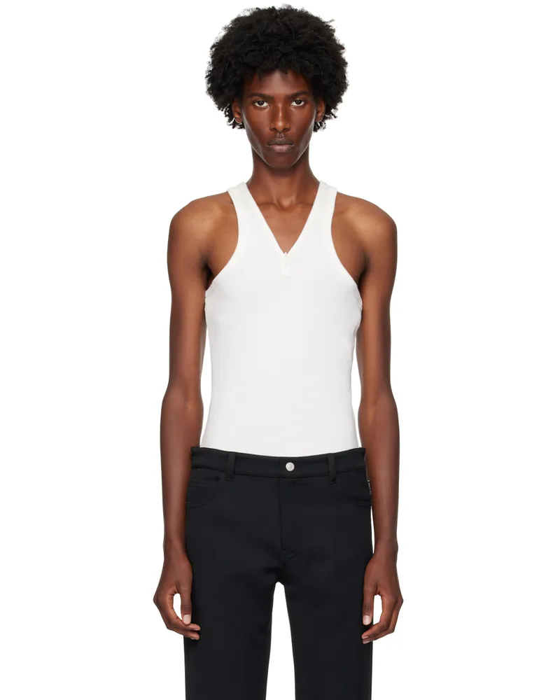 Courrèges White Zipped Tank Top 0001