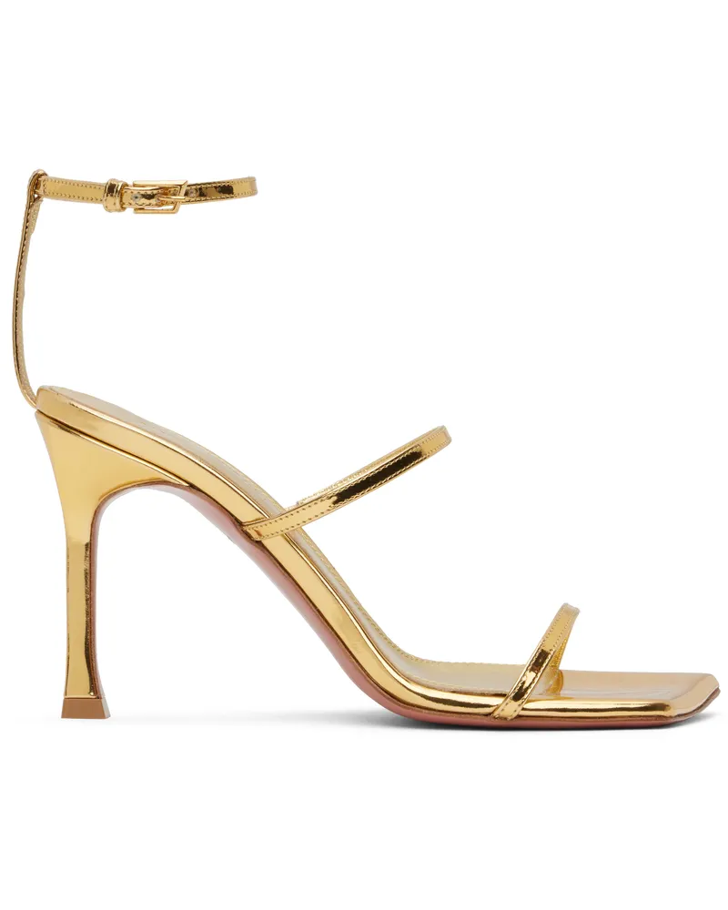 Amina Muaddi Gold Maya Heeled Sandals Gold