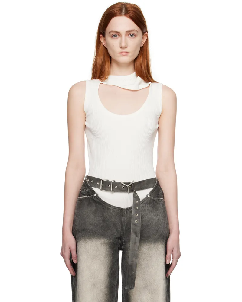 Y/PROJECT White Triple Collar Tank Top White