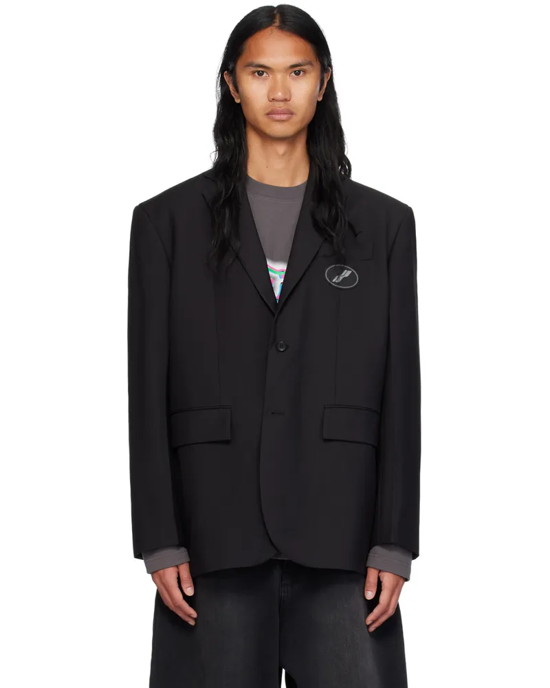 WE 11 DONE Black Oversized Suit Blazer Black