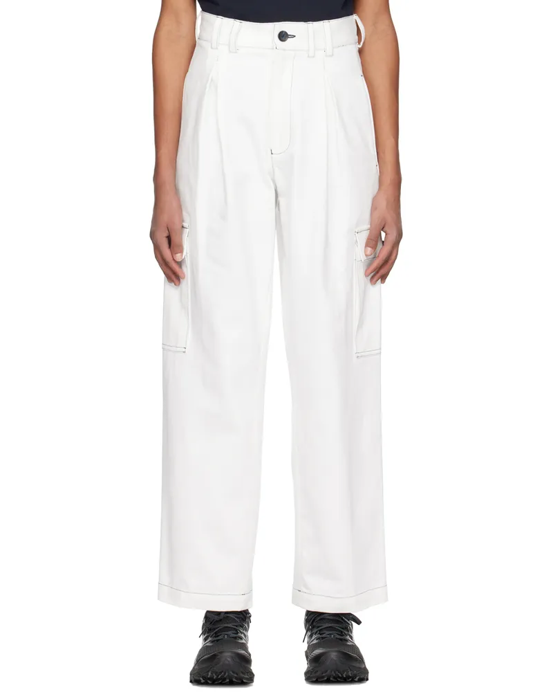 ABAGA VELLI White Combat Cargo Pants White