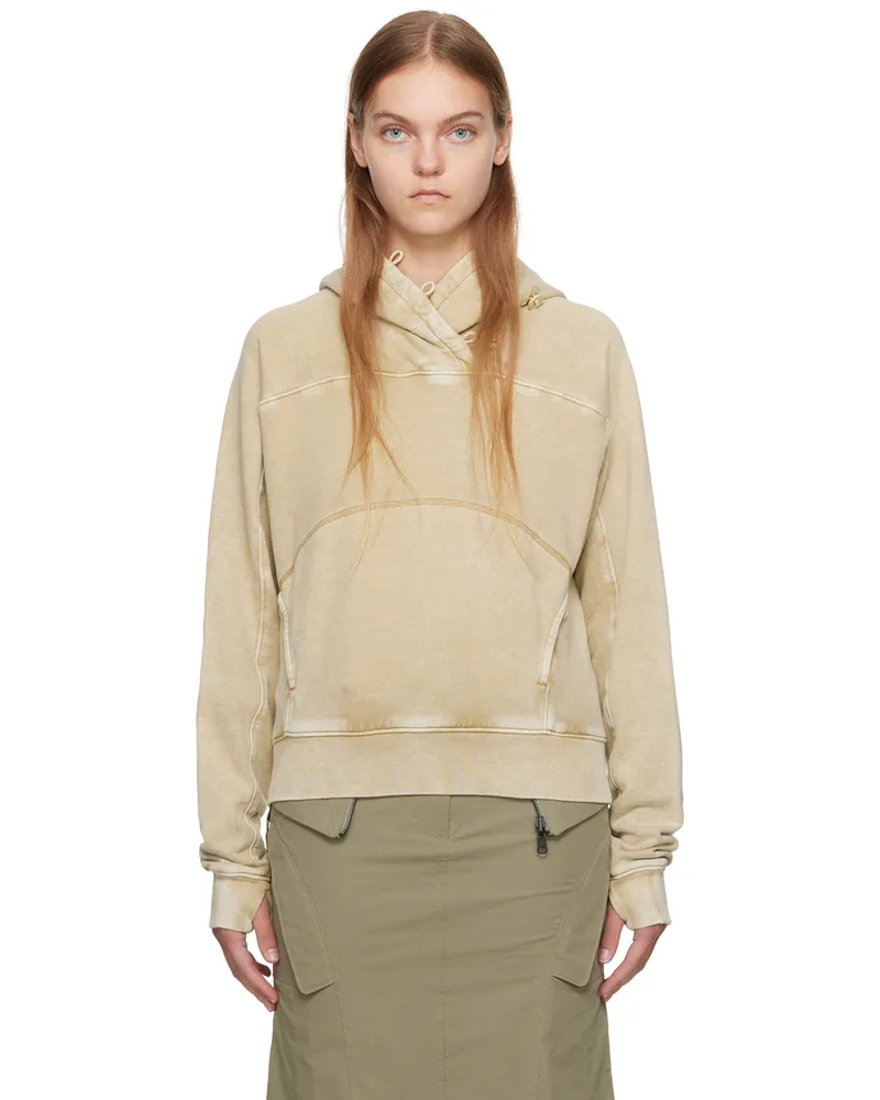 Hyein Seo Beige Button Hoodie Sand