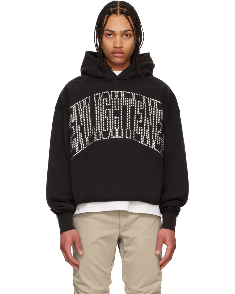 MISBHV Black 'Enlighted' Cropped Hoodie Washed