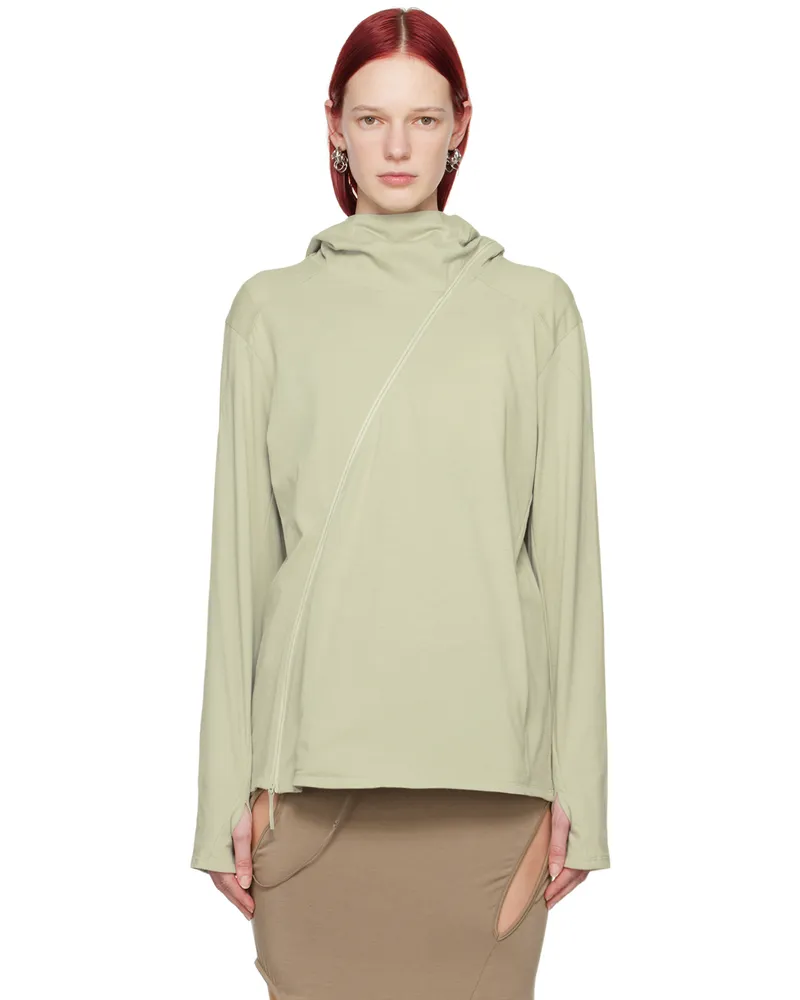 Post Archive Faction Green 6.0 Center Hoodie Grey