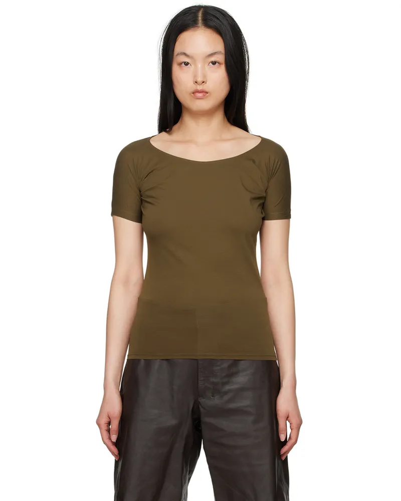 Christophe Lemaire Brown Second Skin T-Shirt Tobacco