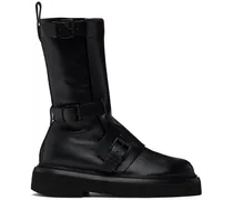 Black Leather Biker Boots