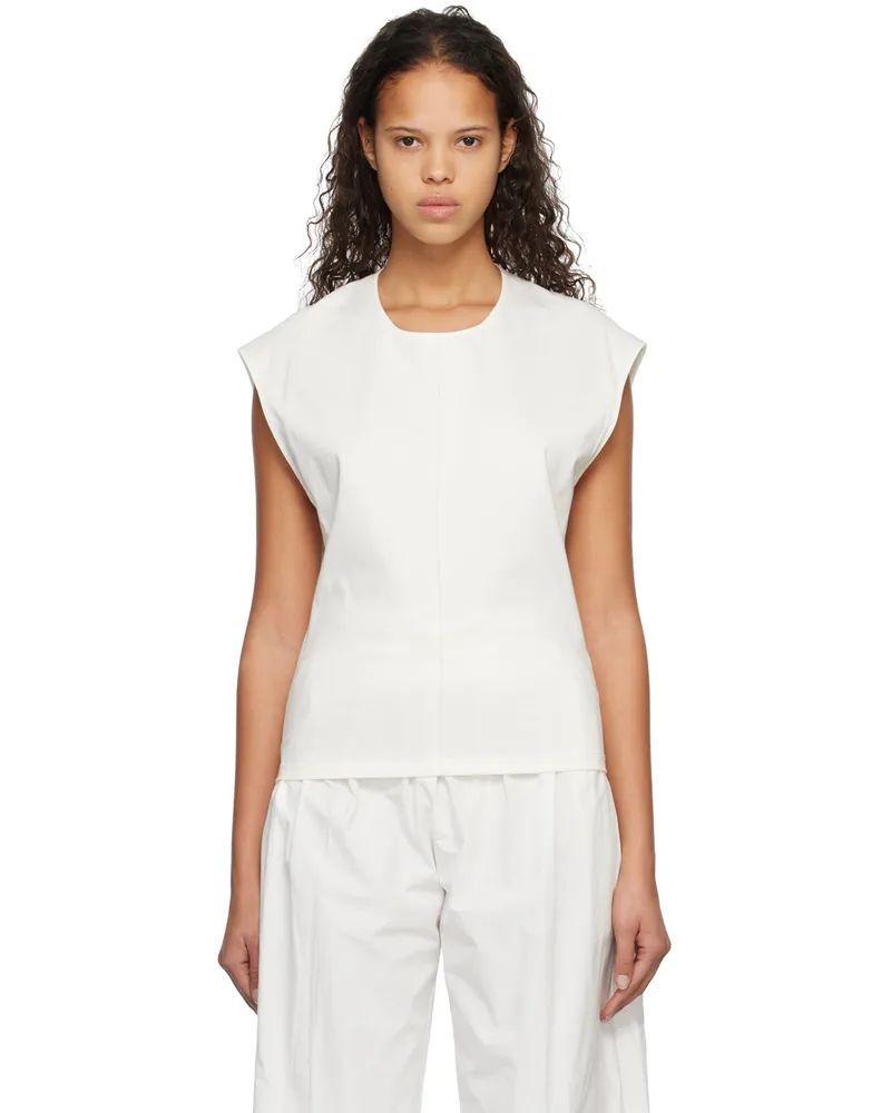 Subtle Le Nguyen White Scoop Neck Tank Top White