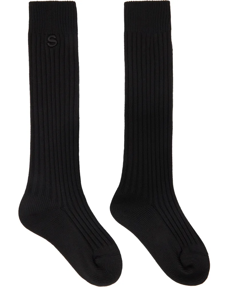 Sacai Black Rib Socks 001