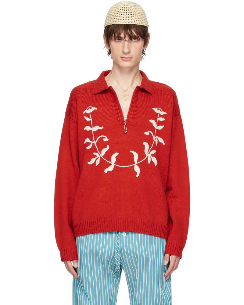 BODE Red Floret Polo Red