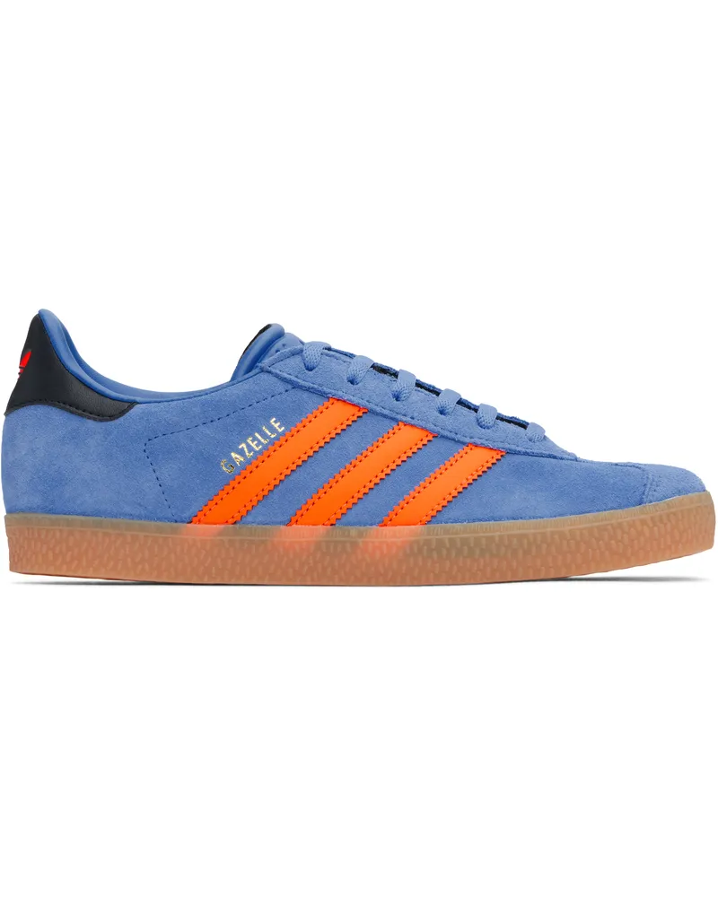 adidas Big Kids Blue & Orange Gazelle Sneakers Focus