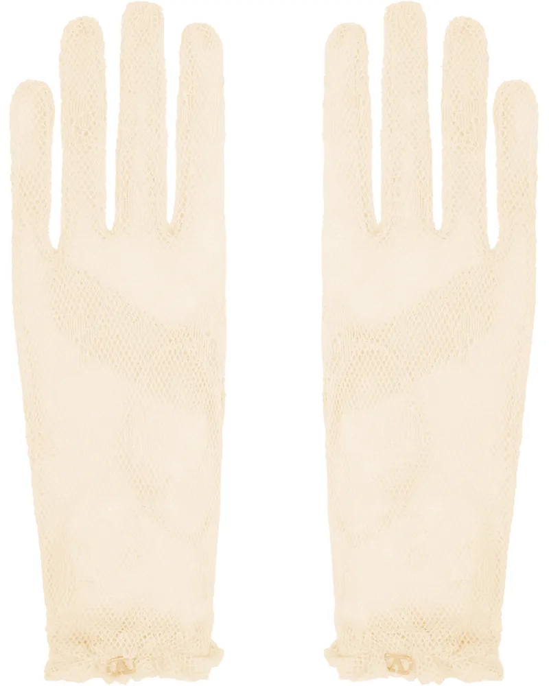 Valentino Garavani Beige VLogo Signature Gloves Yba
