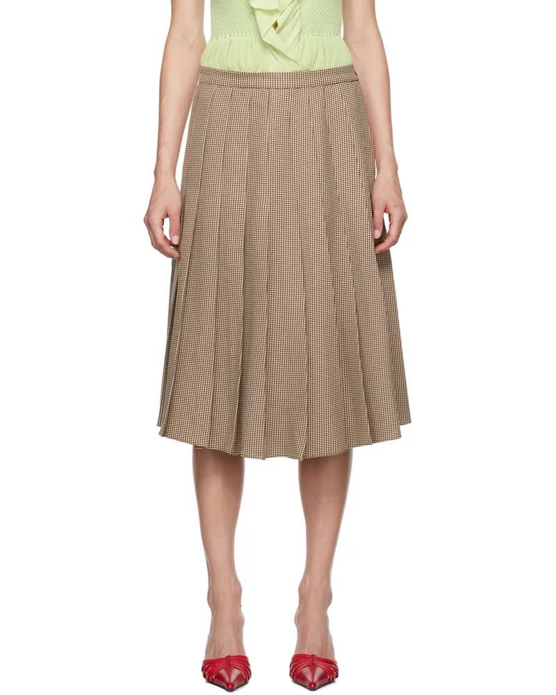 GUIZIO Brown Gibson Midi Skirt Brown