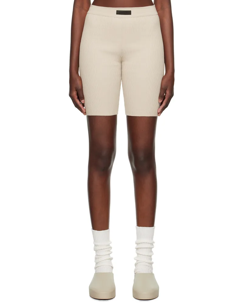 Fear of God Taupe Patch Shorts Silver