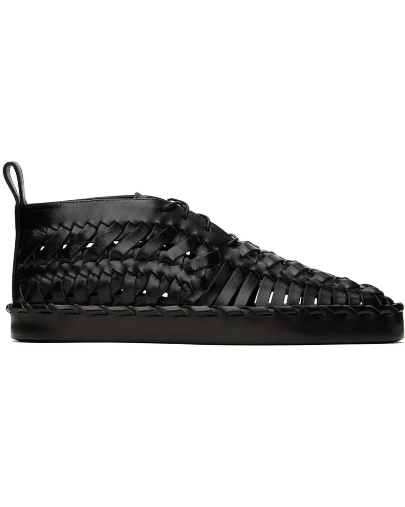 Jil Sander Black Woven Oxfords 001