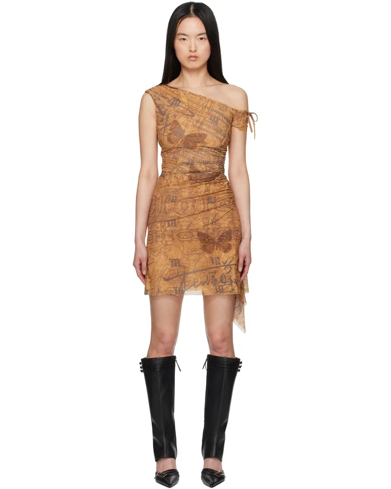MISBHV Brown Goa Mesh Minidress Brown