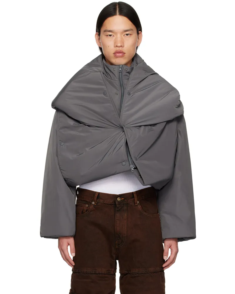 Y/PROJECT Gray Snap Off Jacket Stone