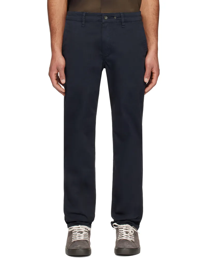 Rag & Bone Navy Standard Chino Trousers Salute