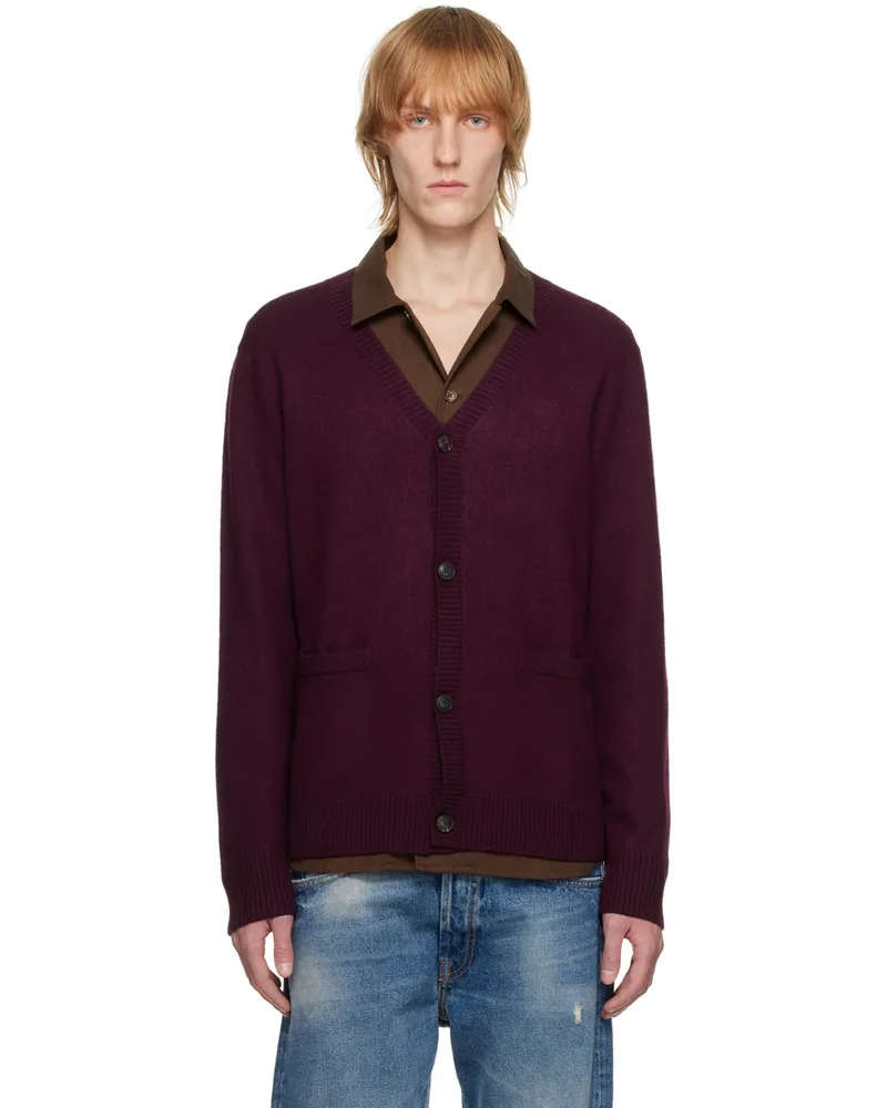 Saturdays NYC Burgundy Michael Cardigan Grape