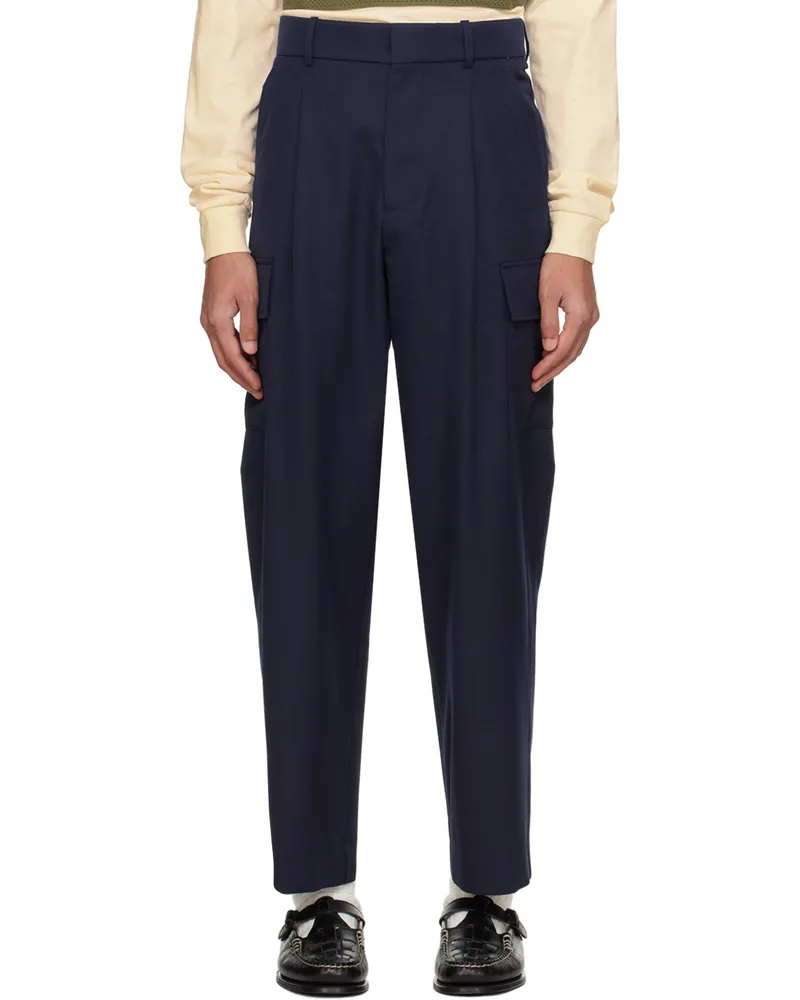 Drôle de Monsieur Navy 'Le Pantalon Cargo Laine' Cargo Pants Navy