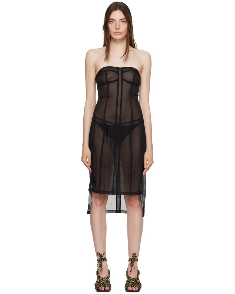 Miista Black Watson Midi Dress Black