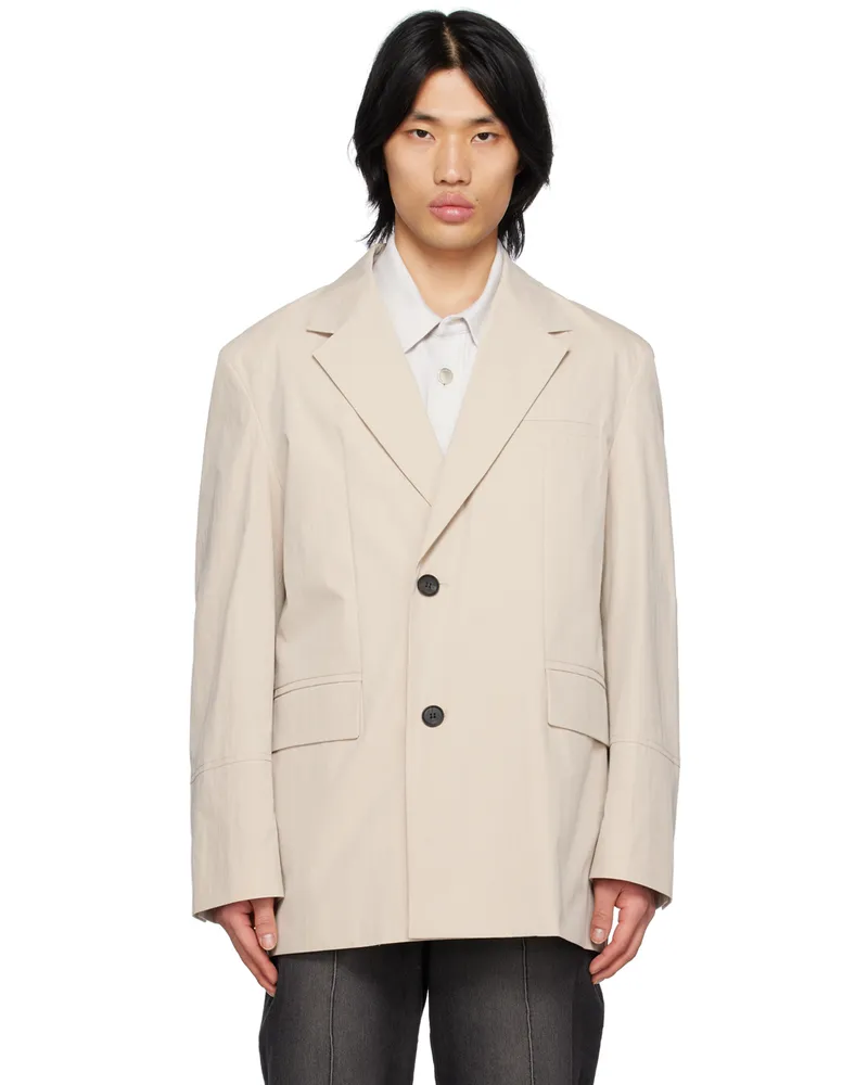 SOLID HOMME Beige Oversized Blazer 305e