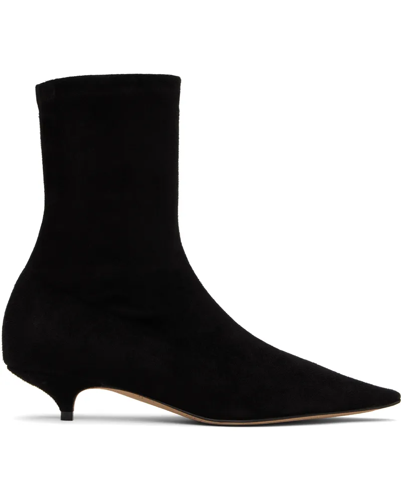 The Row Black Liisa Kitten Boots Blk