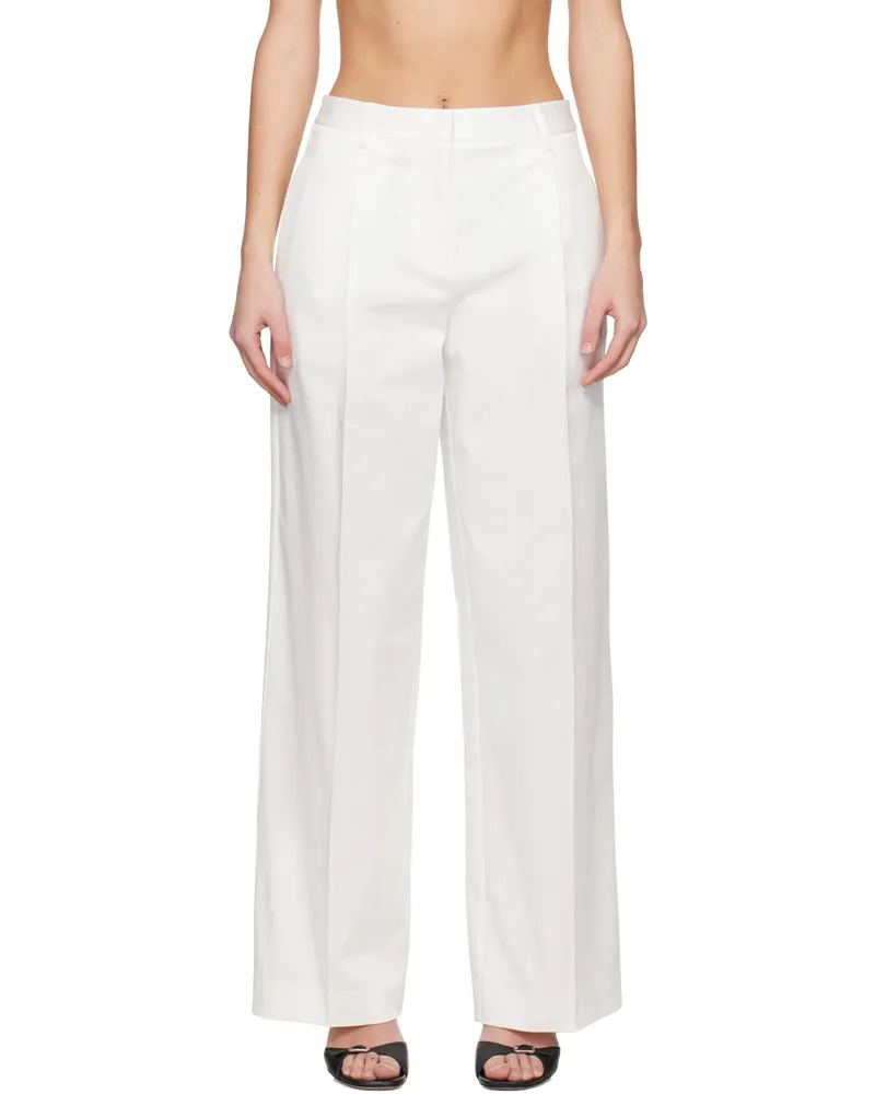 Matteau White Summer Chino Trousers Chalk