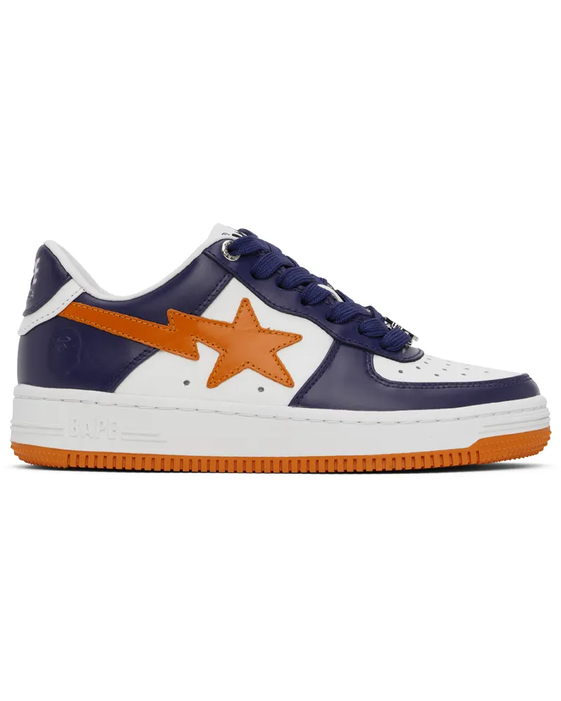 BAPE Navy & Orange Sta #3 Sneakers Blue