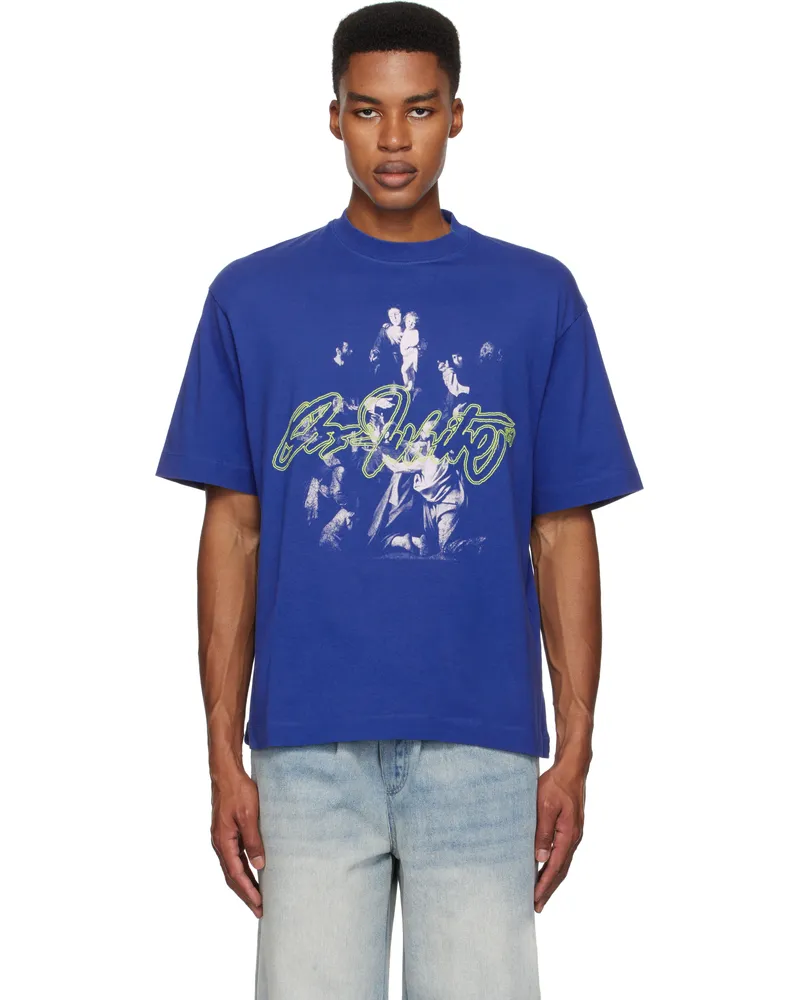 OFF-WHITE Blue Script Mary Skate T-shirt True