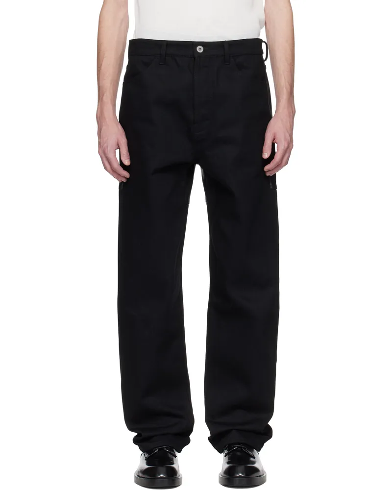 Jil Sander Black WL Leather Jeans 010