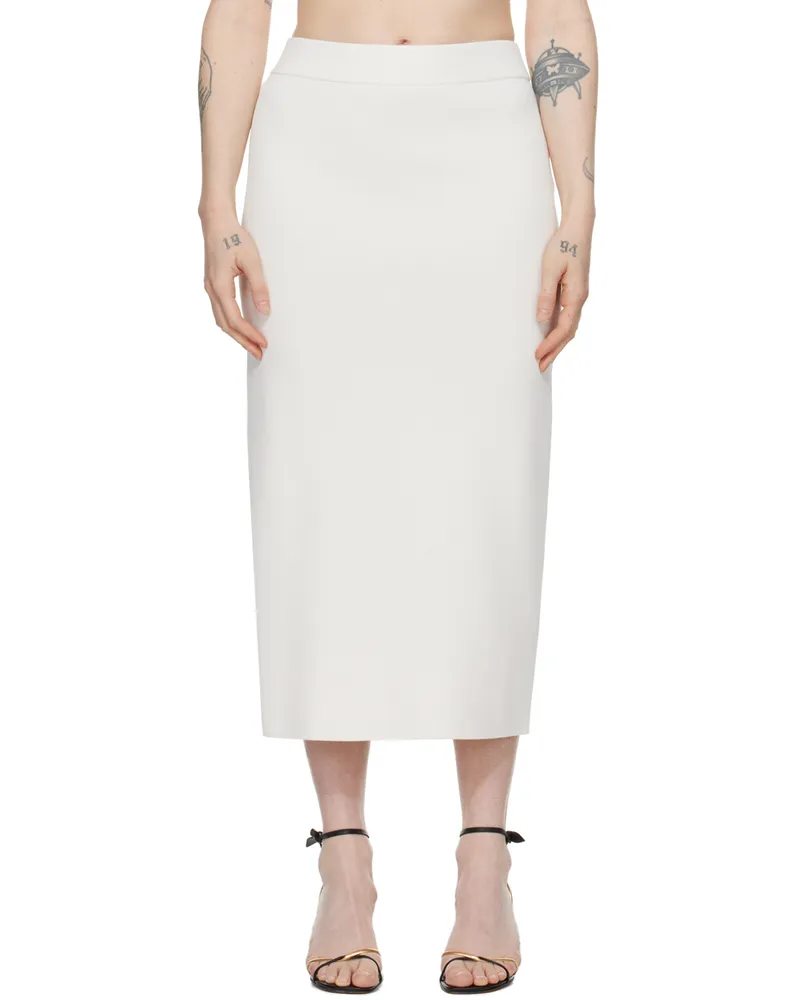FRANKIE Shop White Solange Midi Skirt Mastic