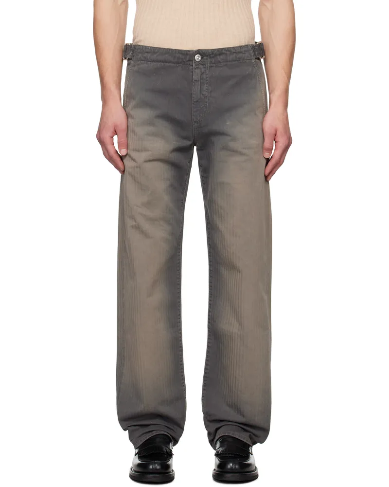 Our Legacy Gray & Tan Trucker Trousers French