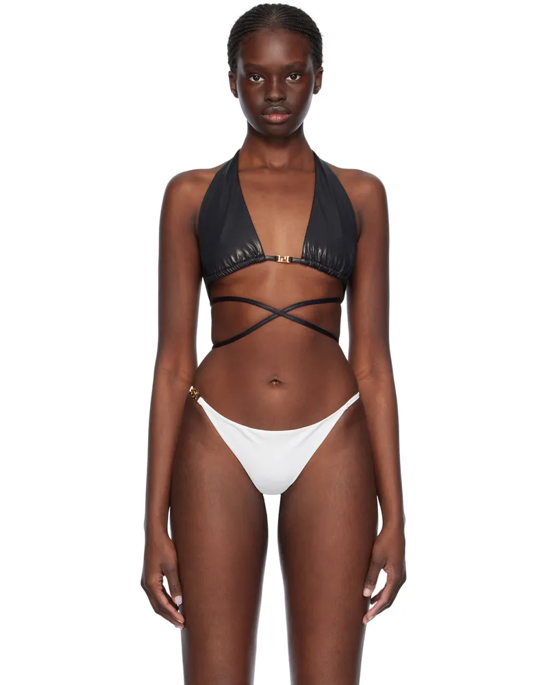 Versace Black Greca Bikini Top 2b130-black+gold