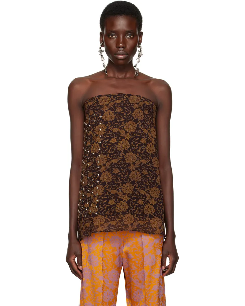 Dries van Noten Brown Layered Top 704